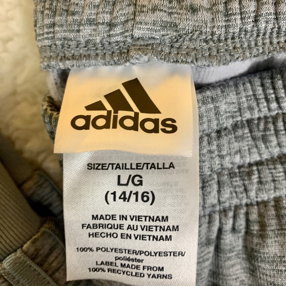 ADDIDAS Joggers, Boys Sz Large 14-16, Charcoal Grey, Brand NWT - Picture 2 of 5